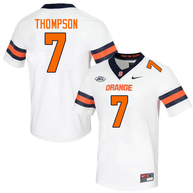 Syracuse Orange #7 Stefon Thompson College Football Jerseys Stitched-White